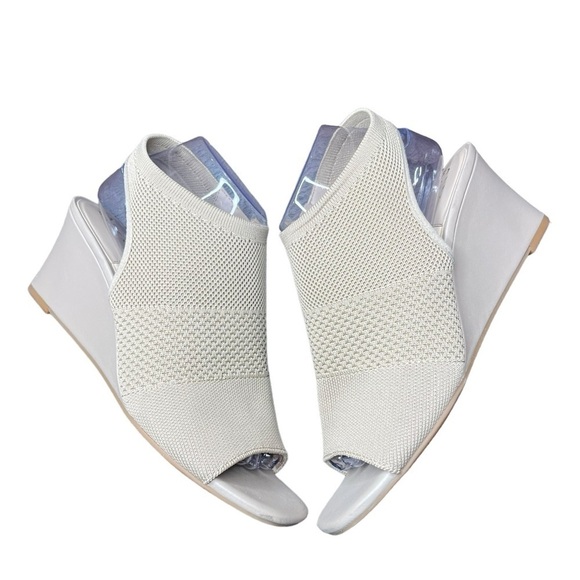Alex Marie Patti Stretch Knit Wedge Sandals neutral Cream size 9 zip close - Picture 6 of 15